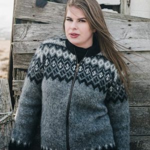 Bonnet Islande Kidka Fakur 100% Laine - Motif Cheval Gris, Taille Unique, Occasion