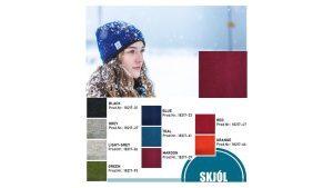 "Skjól" fleece-lined beanie maroon, dark red wool beanie lined with black fleece, made from Icelandic wool