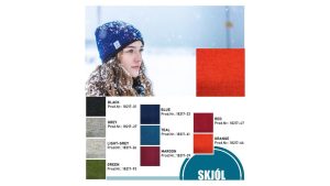 Skjól" fleece-lined beanie orange, orange wool beanie lined with black fleece made from Icelandic wool