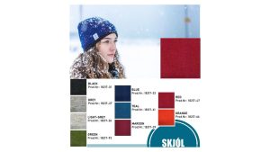 "Skjól" fleece-lined beanie red, red beanie lined with black fleece made from Icelandic wool
