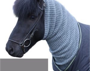 Horse BAFF gray turtleneck piece, turtleneck neck piece for Icelandic horses. Made from Icelandic wool. Icelandic horse tack made in Iceland
