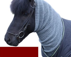 Horse BAFF maroon turtleneck piece. Maroon neck piece for Icelandic horses made from Icelandic wool. Icelandic horse tack made in Iceland