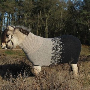 Shetland pony rug with turtleneck made from Icelandic wool in Iceland