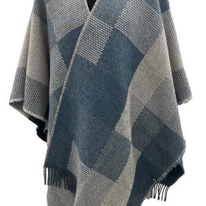 KIDKA ReCover summer/winter blue is a woven warm, sturdy and elegant wool poncho. Easy to wear & the soft, durable material keeps you warm on cooler days. Icelandic wool & Merino  