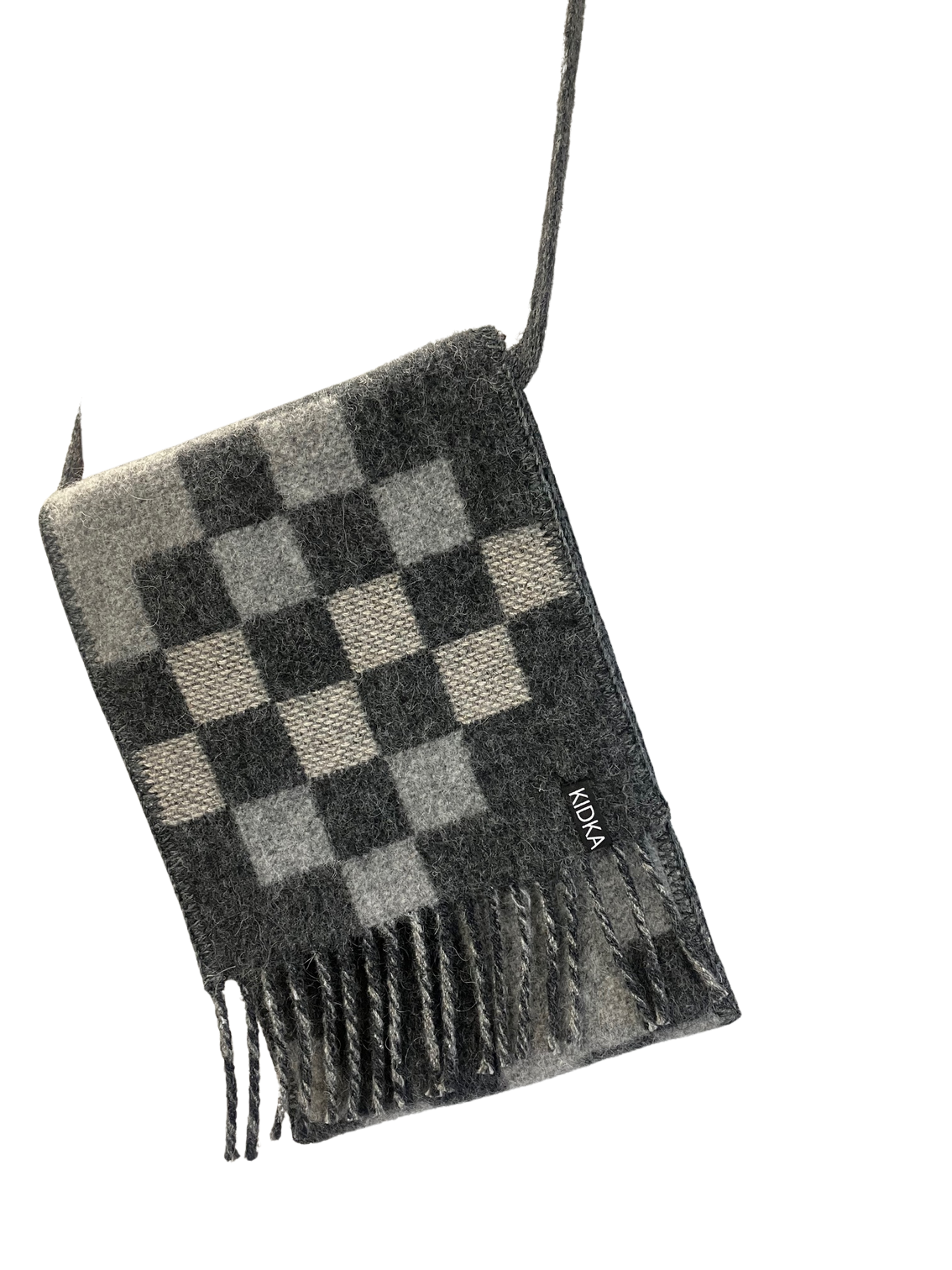 ReCover fringe bag, made from recycled yarn., in basalt pattern